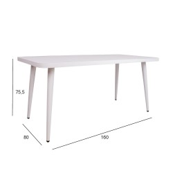 Садовый стол WALES 160x80xH75,5см, белый