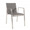 Стул BEVERLY 54,5x66xH82см, сиденье и спинка  с подшивкой textiline, цвет  серый, рама и ножки из нержавеющей стали