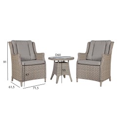 Garden furniture set PACIFIC table, 2 chairs
