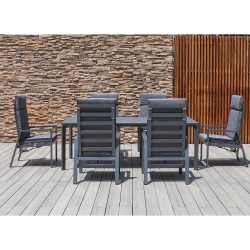 Комплект садовой мебели TOMSON стол и 6 стульев, темно-серый