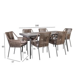 Garden furniture set ANDROS table and 6 chairs