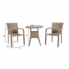 Aiamööblikomplekt LARACHE laud ja 2 tooli (2102) lauaplaat  läbipaistev klaas, alumiiniumraam plastikpunutisega