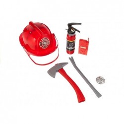 Firefighter Costume with Accessories - helmet, fire extinguisher, crowbar