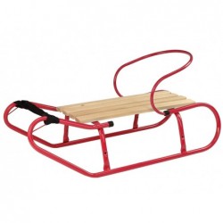 Metal Sled with Backrest Strap Red