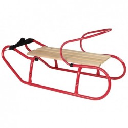 Metal Sled with Backrest Strap Red