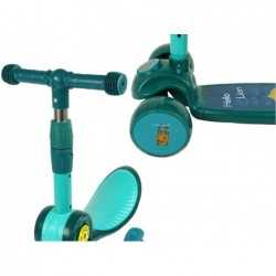 Three-wheeled balance scooter Saddle Green Music Diodes Lion