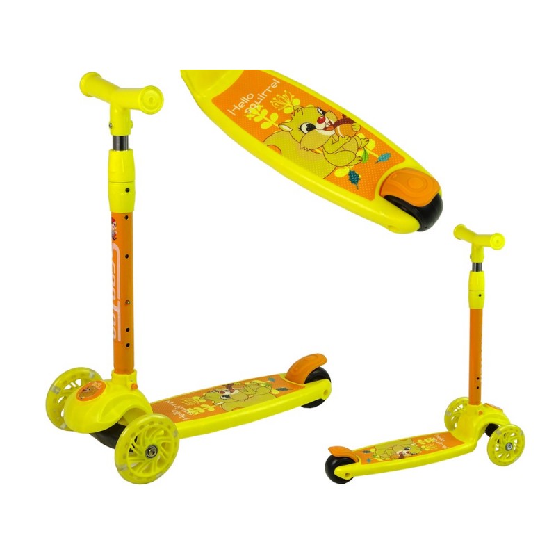 Tricycle Balance Scooter Luminous Wheels Yellow Squirrel