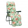 Deck chair BADEN-BADEN with cushion 59x52xH100cm, foldable green metal frame