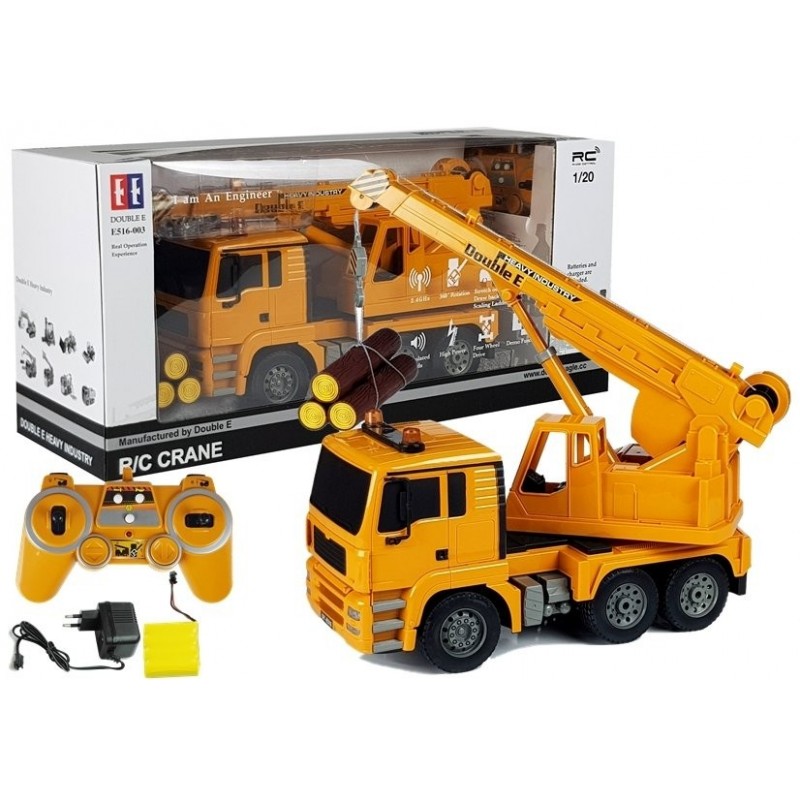2.4G Remote-Controlled Crane Truck with Timber