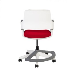 Children's chair ROOKEE 64x64xH76-93cm, dark red, white plastic shell