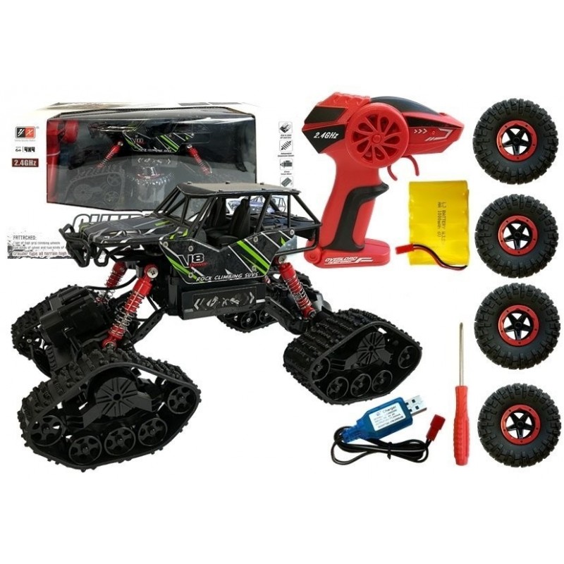 Offroad R/C Car 4x4 Black with Green Pattern