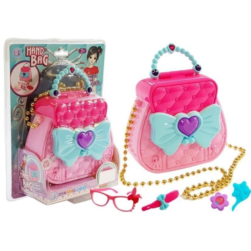 Pink Bag with Accessories with a Bow