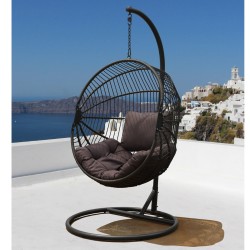 Hanging chair FOLDY 103x105xH198cm, brown   grey