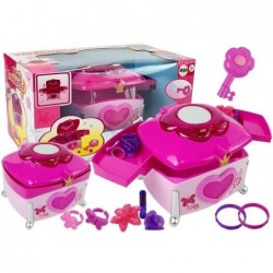 Set of beauty chest pink key accessory casket sound
