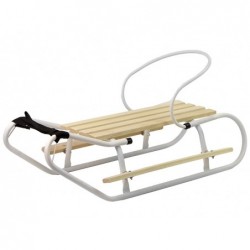 Metal Sled with Backrest Strap White