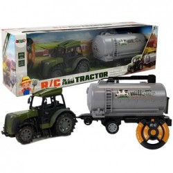 Green Tractor with Milk Tank Trailer Remote Control 2.4G