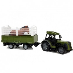 Green Tractor with Trailer Horse Figure Remote Control 2.4G
