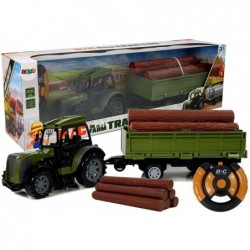 Green Tractor with Wood Bale Trailer 2.4G Remote Controlled