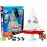 Remote Controlled Sailboat 50 cm Remote Controlled Rudder 27 Mhz 15 km/h Red