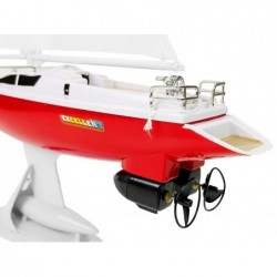 Remote Controlled Sailboat 50 cm Remote Controlled Rudder 27 Mhz 15 km/h Red