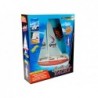 Remote Controlled Sailboat 50 cm Remote Controlled Rudder 27 Mhz 15 km/h Red