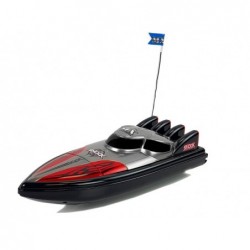 Motorboat Remote Controlled 27 Mhz 10 km/h Black and Silver