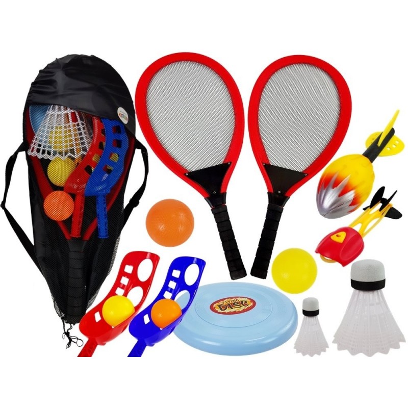 A Set of Sports Games Skill Balls Basket Badminton