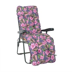 Deck chair BADEN-BADEN with cushion T0590254, 59x52xH100cm, foldable green metal frame
