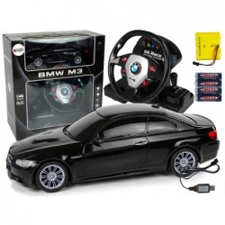 Remote Controlled BMW M3 Black 2.4G Pilot Steering Wheel 1:18 Sound Lights