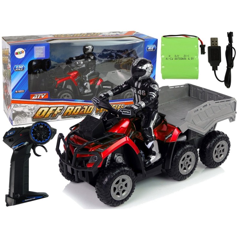 Quad with Trailer 1:10 Off-Road Red 2.4G