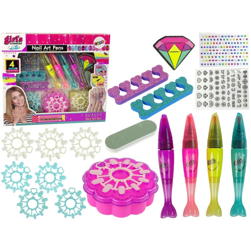 Nail Painting Set Nail Lacquers Pens Coloured Stickers
