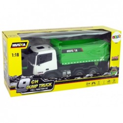 Remote Controlled 1:18 Green Huina 2.4G Tipper Lift Trailer