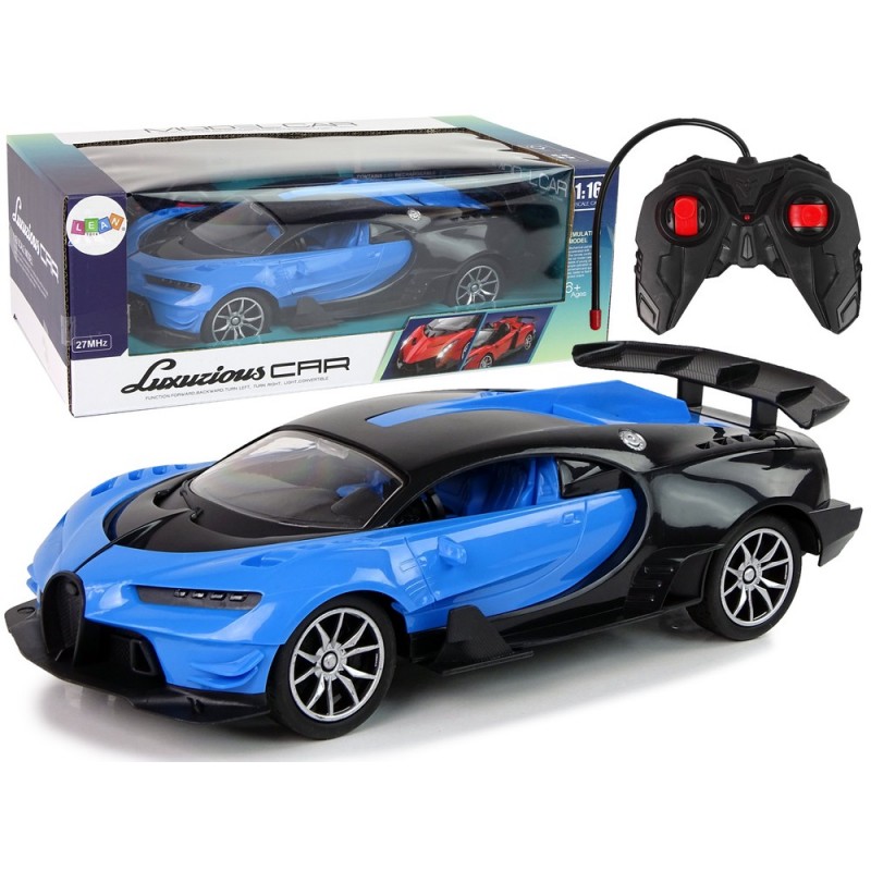 Remote-controlled sports car LED front lights + R/C remote control