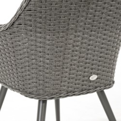 Садовый стул RETRO с подушкой 63x63xH86см, рама  алюминий с плетением из пластика, цвет  темно-серый