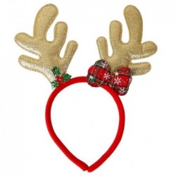 Christmas Hairband Glitter reindeer horns with bow and mistletoe