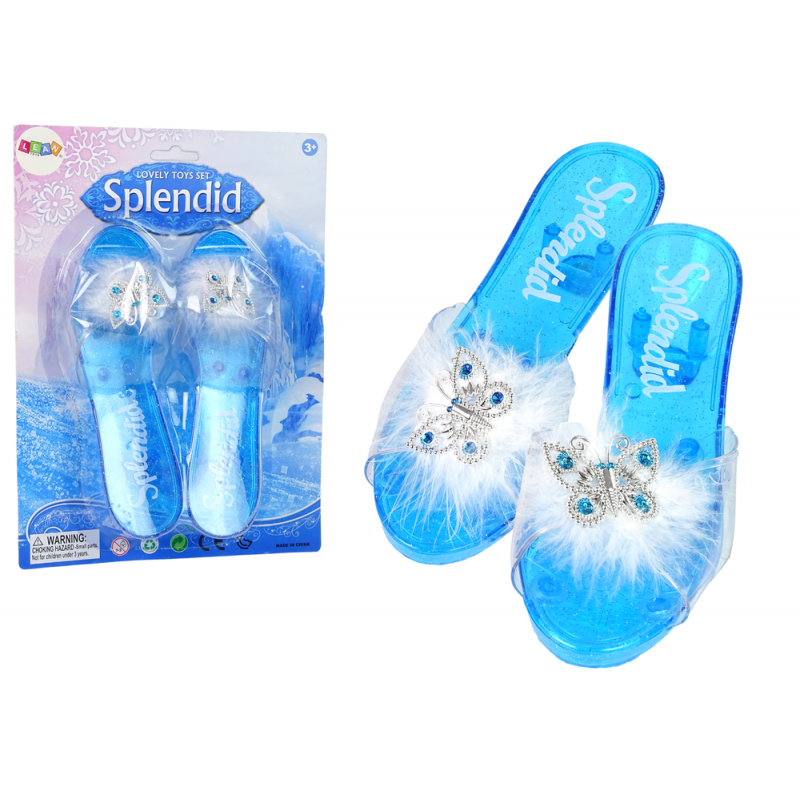 Glitter Ice Princess Slippers  with fur Perfect for the Bal