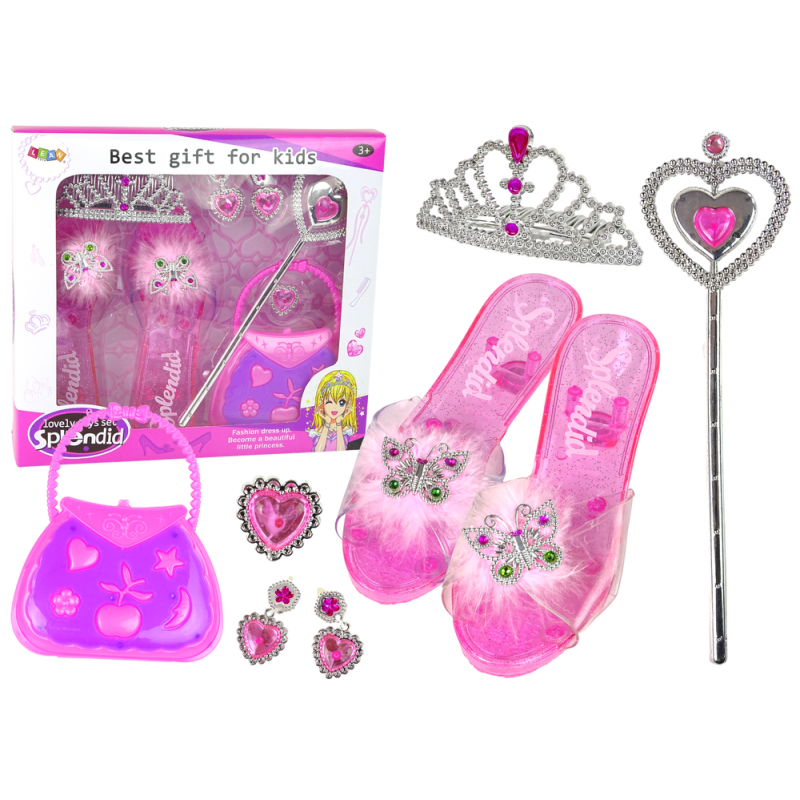 Princess set  Slippers with fur + Little lady accessories
