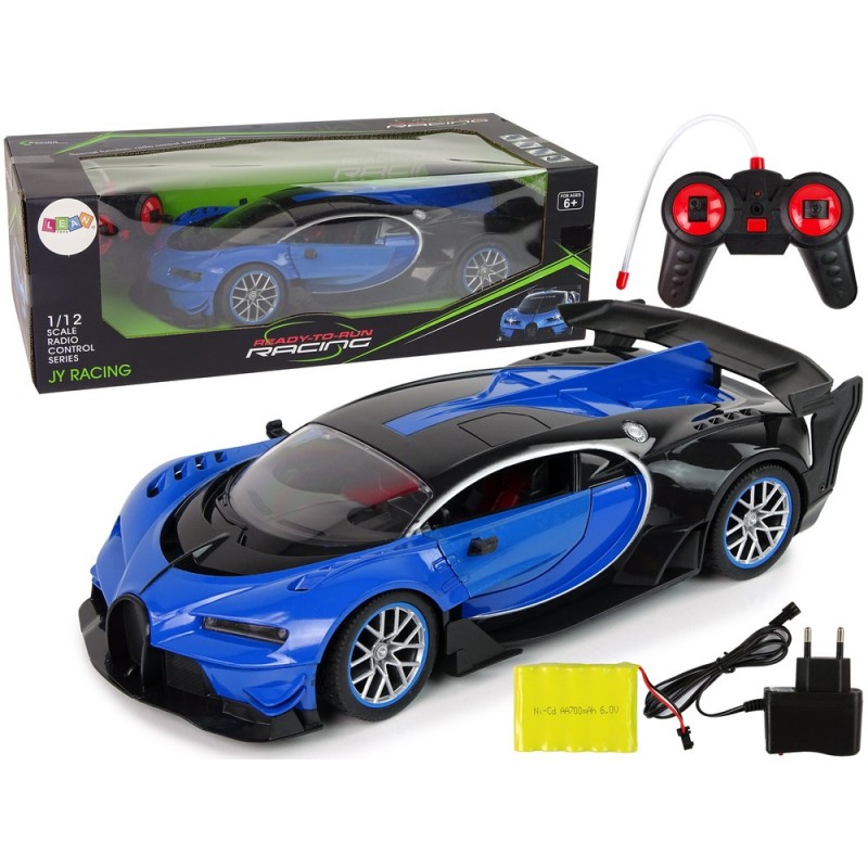 Remote-controlled sports car LED front lights + R/C remote control