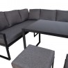 Set LEIPZIG corner sofa, 2 ottomans, table