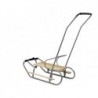 Metal Sled with Push Bar Backrest Silver