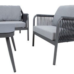 Комплект садовой мебели HELA стол, диван и 2 кресла, серый