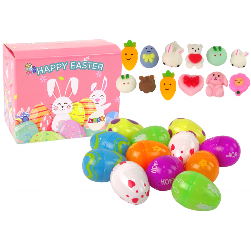 Easter Eggs Squishy Rabbit Toy Pack 12 Pieces