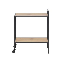 Сервировочный стол SEAFORD 60x30xH75см, полки  мебельная пластина с ламинированным покрытием, цвет  дуб, рама  металл