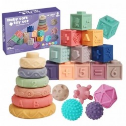 WOOPIE Sensory Blocks Puzzle for Squeezing Water Sound Learning to Count 23 el.