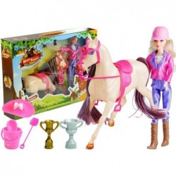 Doll and the Horse in the Barn Set + Accessories White 