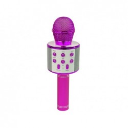 Wireless Microphone USB Speaker Karaoke Recording Model WS-858 Pink