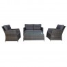 Комплект садовой мебели ADENA стол, диван и 2 кресла, серо-коричневый