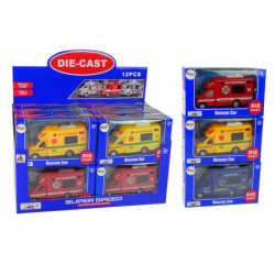 Car Rescue Vehicle Police Fire Brigade Friction Drive 3 Models