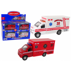 Ambulance Rescue Vehicle Friction Drive 2 Colours