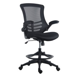 Высокий стул TRIBECCA 62,5x62xH109-128,5см, сиденье и спинка  черная   серая сетка, черная рамка